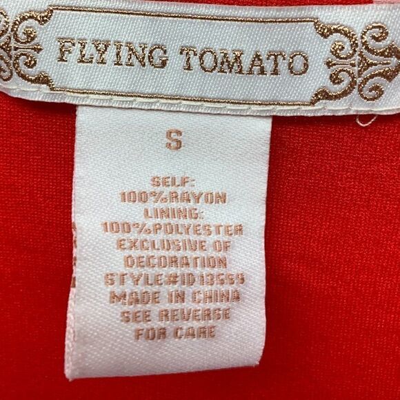Flying Tomato Boho Bell Sleeve Dress Red Size Sm - Picture 6 of 9